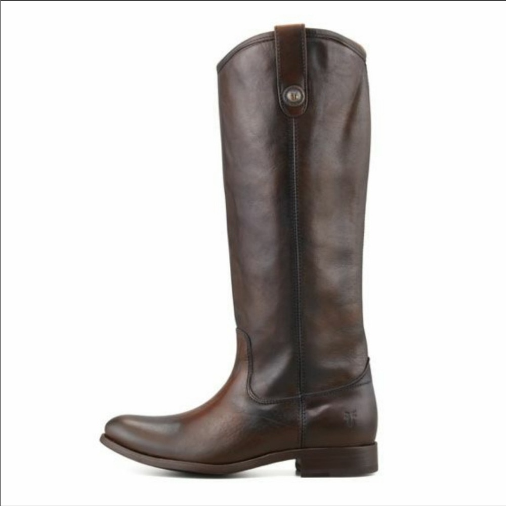 FRYE Melissa button dark brown boots